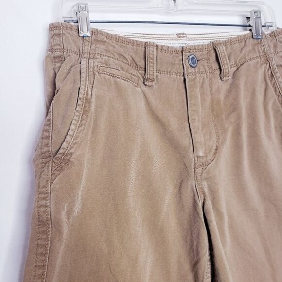 American Eagle Tan Khaki Flat Front Cotton Casual Shorts Men's Size 28 - Picture 2 of 10